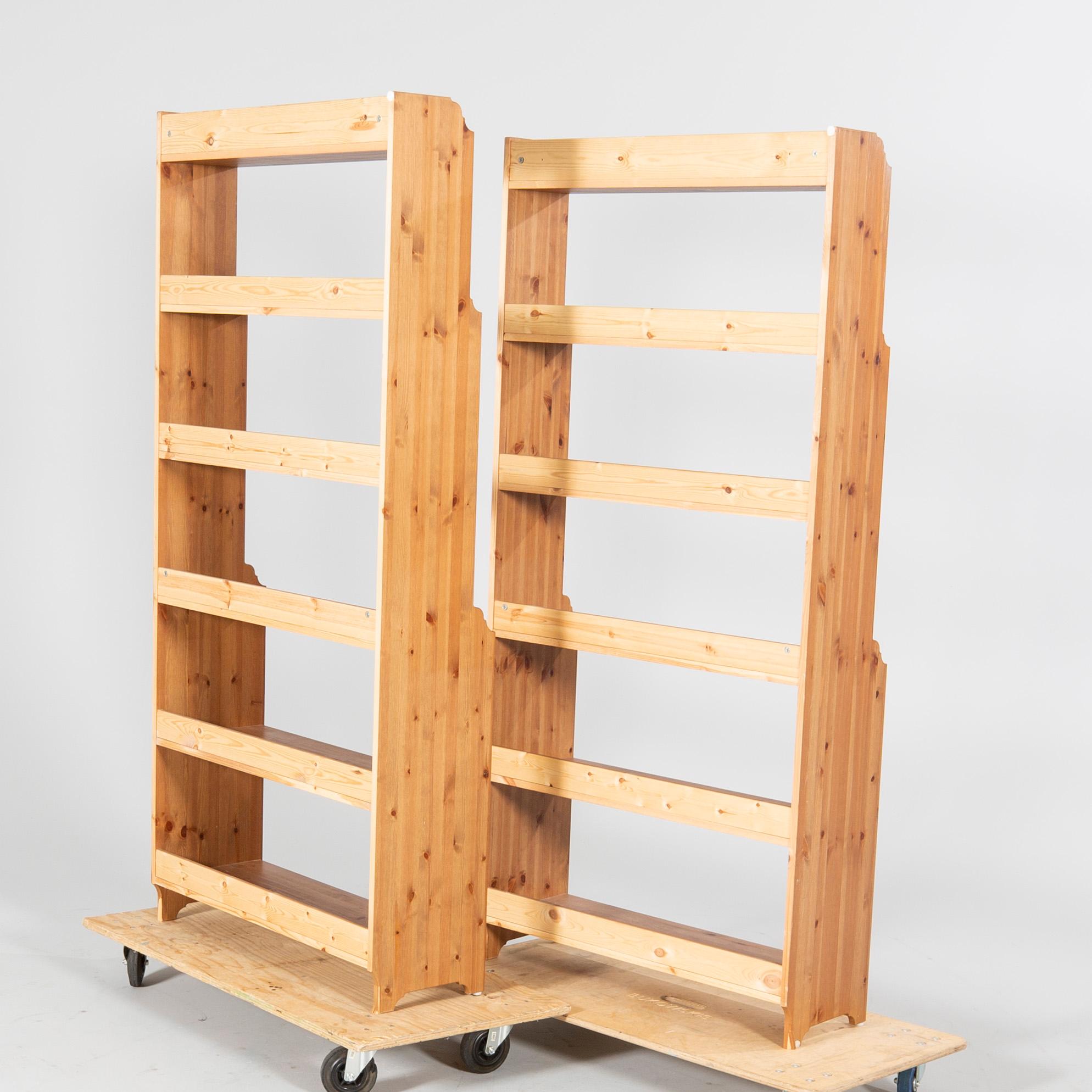 A pair of "Leksvik" IKEA bookcases, late 1900s.