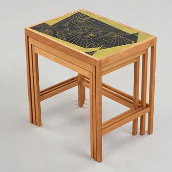 David Rosén, A David Rosén nest of tables, three pieces, '571-005', from the Futura-series, Nordiska Kompaniet, designed in 1953.