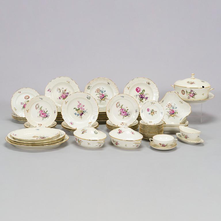 A 71-piece porcelain 'Frijsenborg' dinnerware set, Royal Copenhagen, Denmark.