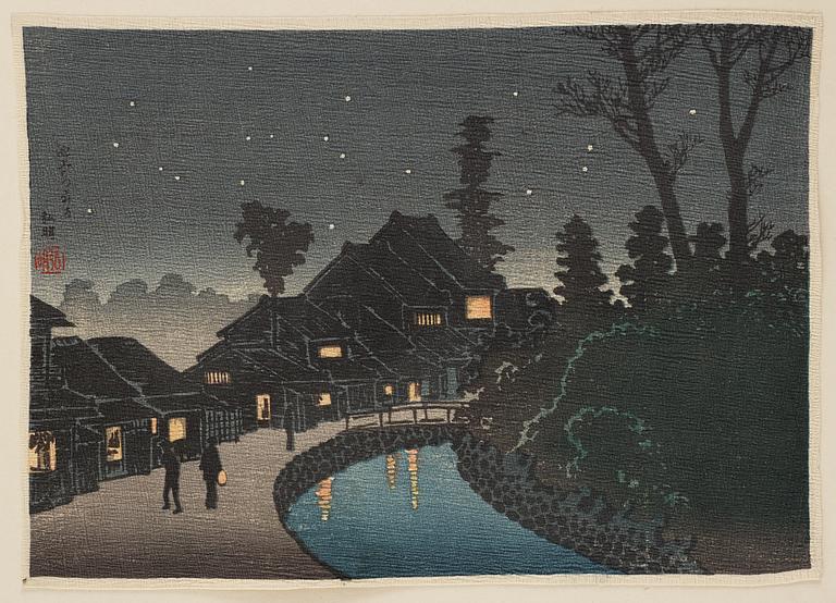 A group of eight Japanese prints, incl, Hiroshige, after, 20th century.