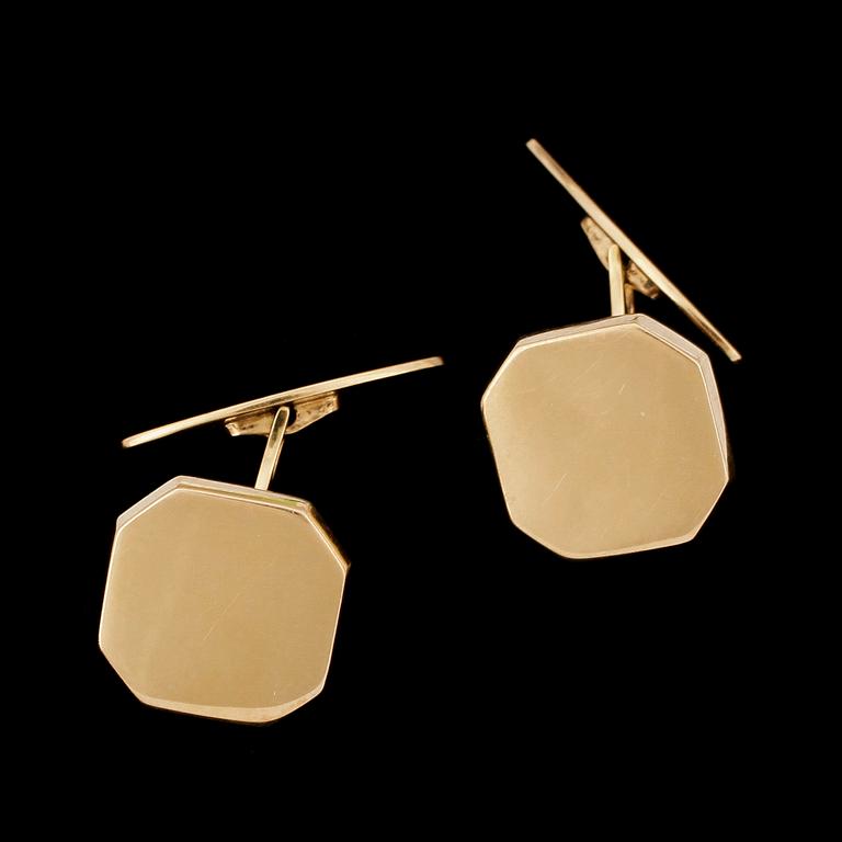 MANSCHETTKNAPPAR, 18K guld, G Dahlgren & Co, Malmö, 1920. Vikt ca 6g.