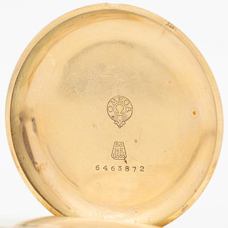 Omega, pocket watch, hunter case, 49.5 mm.