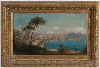 Okänd konstnär, 1800-tal, Vy över Neapelbukten.