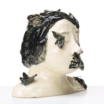 KLARA KRISTALOVA, a glazed stoneware sculpture, signed and dated -04.