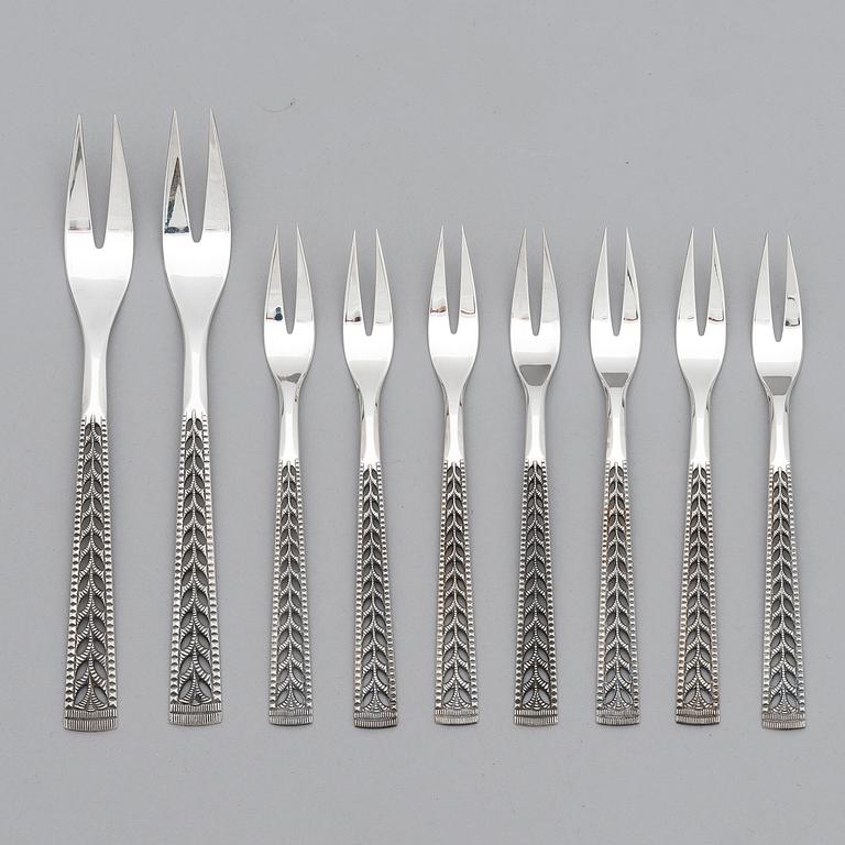 A 126-piece set of Norwegian silver cutlery.