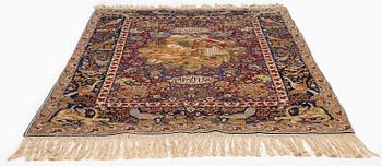 A semi-antique pictoral Tabriz rug, Northwest Persia, c. 200 x 136 cm.