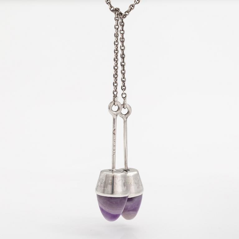 Elis Kauppi, A silver necklace with amethysts. Kupittaan kulta, Turku 1961.