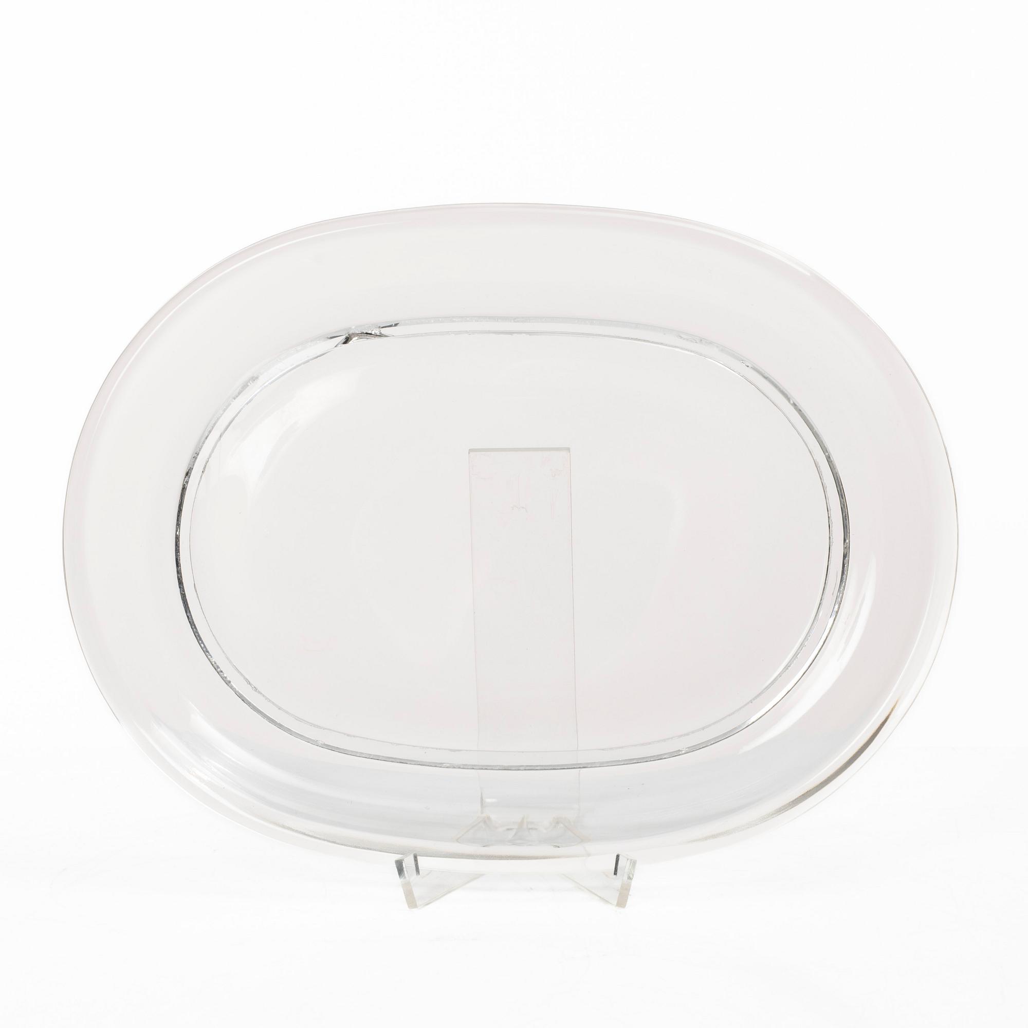 Josef Frank, five glass lobster plates, Reijmyre/Gullaskruf for Svenskt Tenn.