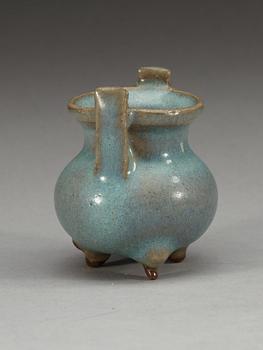 A Chün glazed tripod censer, Song dynasty.