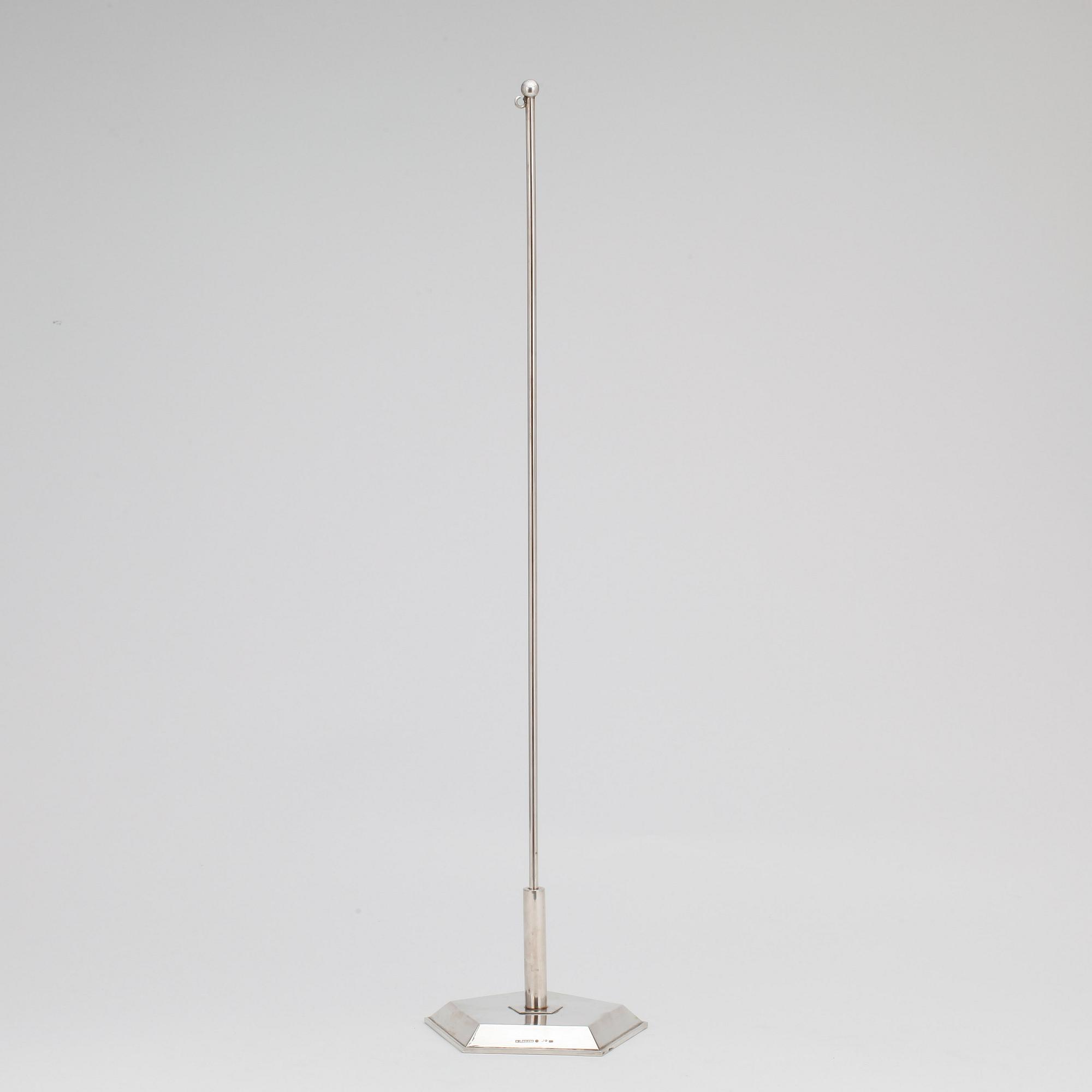 FLAGGSTÅNG, bordsmodell, silver, W Forslund, Arvika, 1964, vikt ca 262 g.