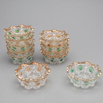 SKÅLAR, 12 st, glas, 1900-tal.