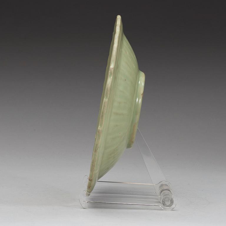 A celadon glazed dish, Ming dynasty (1368-1644).