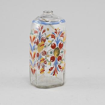 FLASKA, glas, omkring år 1900.
