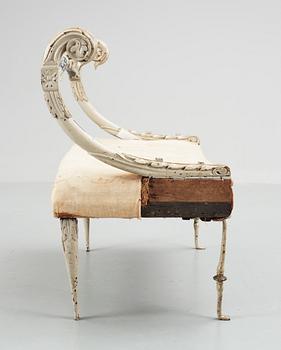 SOFFA/KUSKBOCK, trä, järn, 1800-tal.