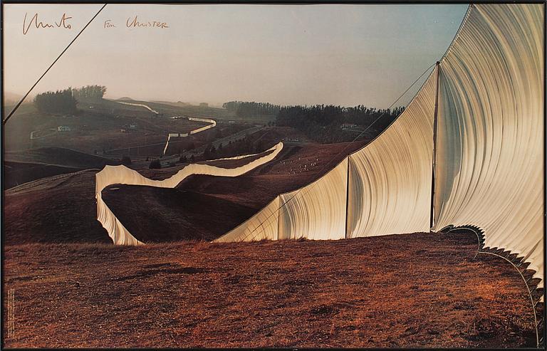 CHRISTO & JEANNE-CLAUDE, efter, färgoffset, signerat.