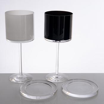 Karl Lagerfeld, 2+2 wine glasses, "Orrefors" for Orrefors.