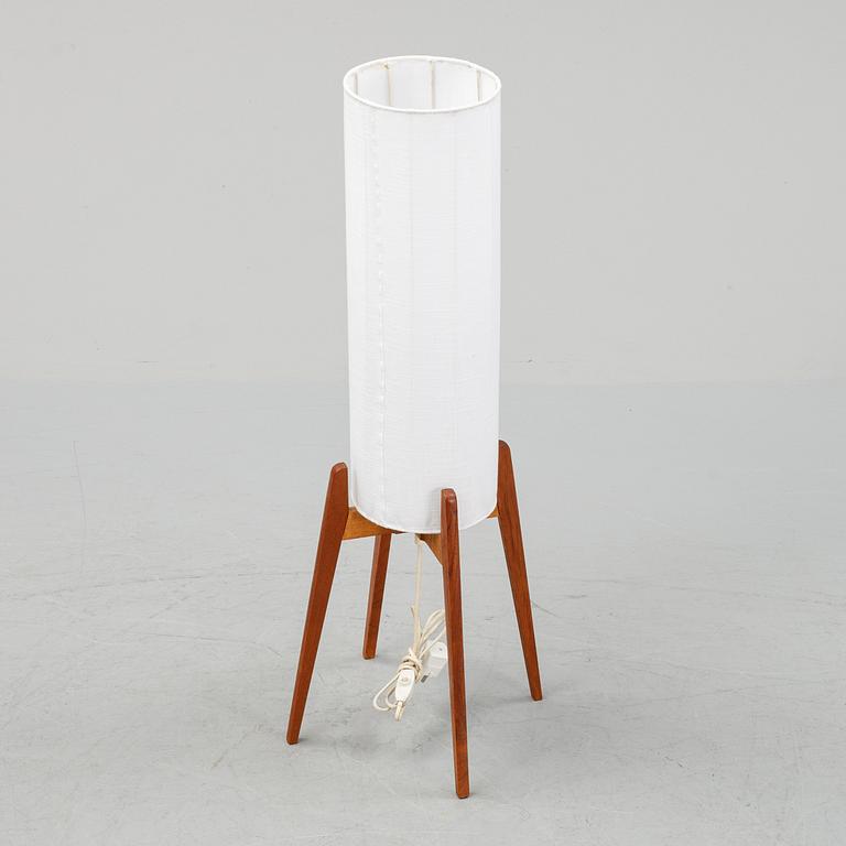 A Swedish teak and oak floor light, 1950's/60's.