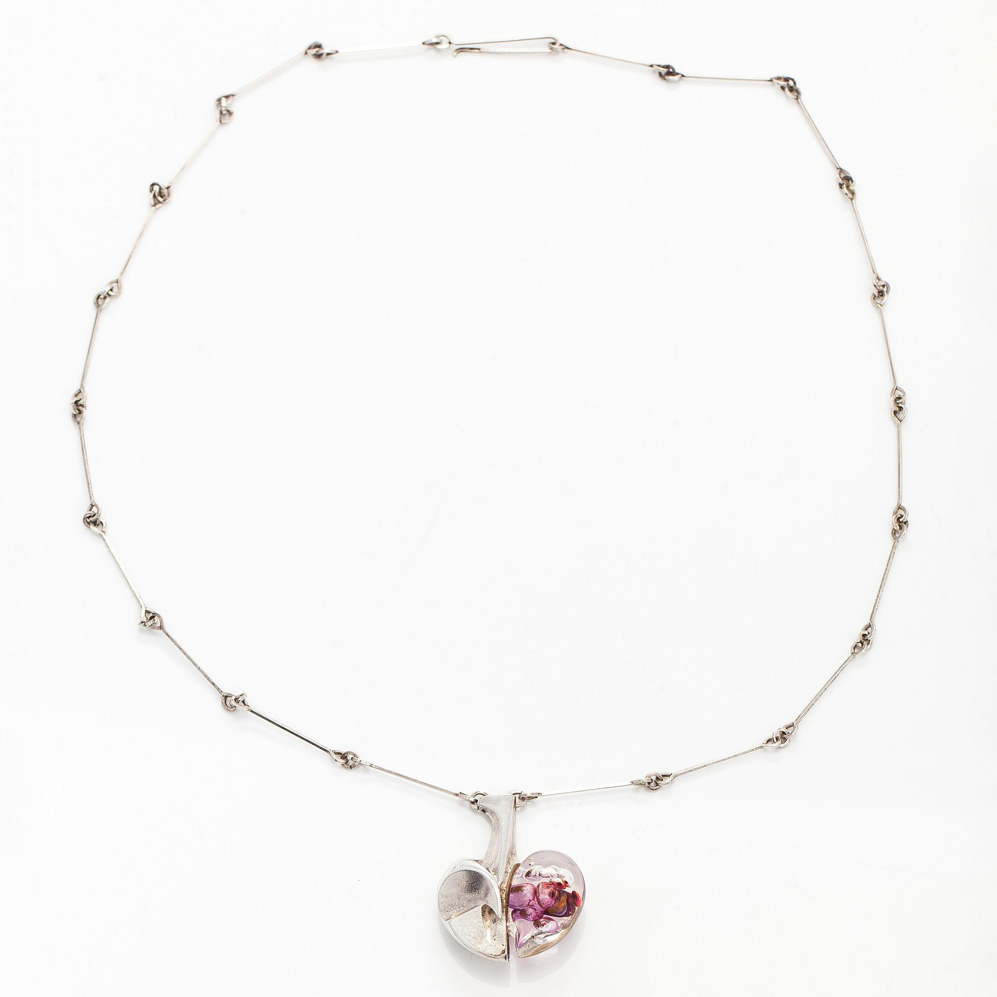 Björn Weckström, “Space Apple”, necklace, silver and acrylic, Lapponia, 1979.