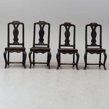 4 chairs, circa 1900.