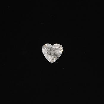 Hjärtformad briljantslipad diamant 0.50 ct, medföljande GIA dossier.