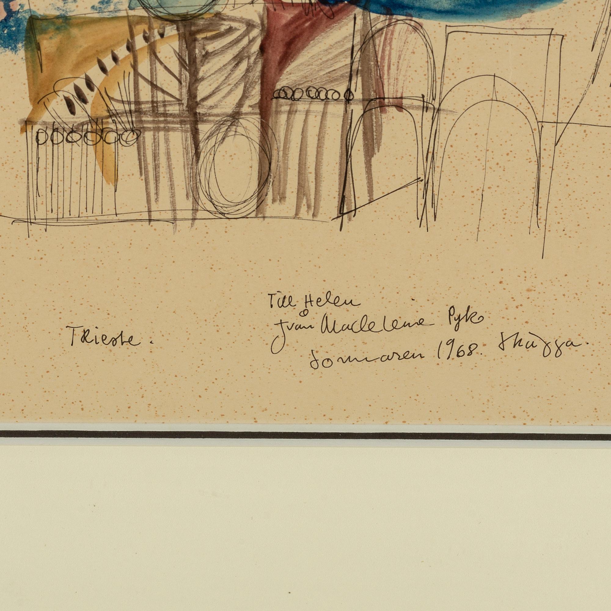 MADELEINE PYK, mixed media, signed.