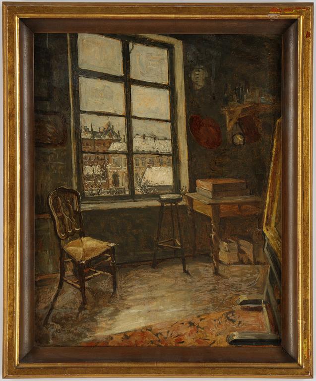 August Jernberg, oil on paper/panel, signed.