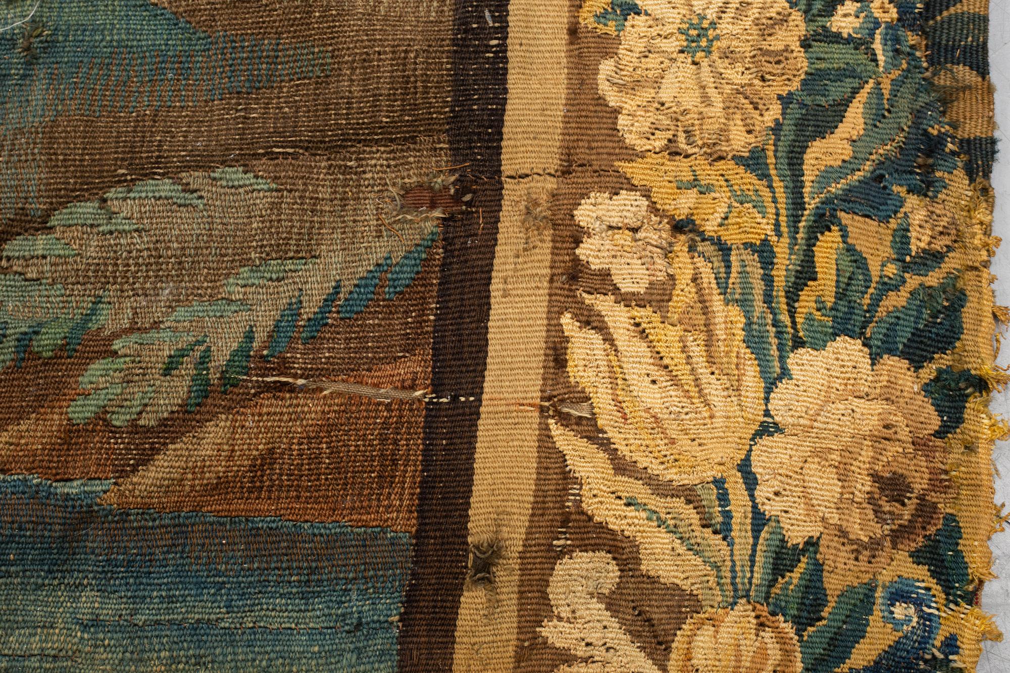 A tapestry, "Verdure", tapestry weave, ca 312-318 x 302-307 cm, Aubusson around 1700-first half of the 18th century.