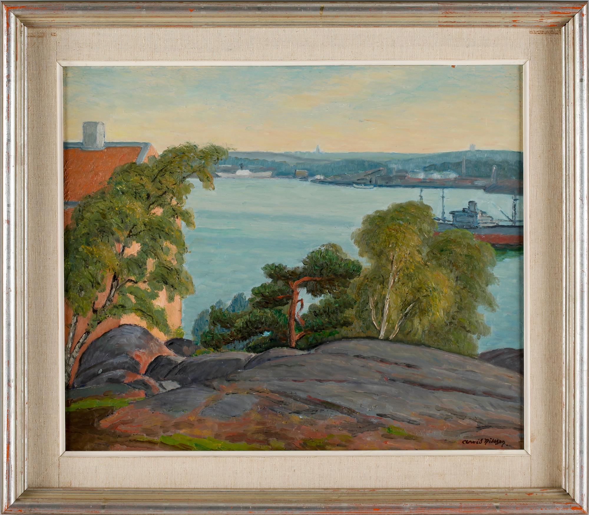 ARVID NILSSON, olja på pannå. Sign.