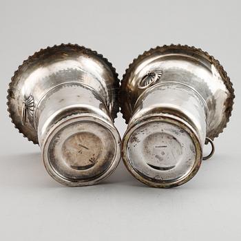 Vin/champagne-kylare, ett par, nysilver, Meyerhoff, Wien, Österike, 1800-tal.