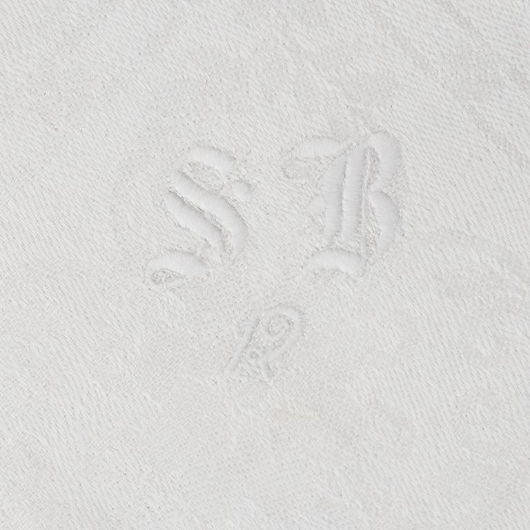 Duk samt servetter, linnedamast, 1800-tal.