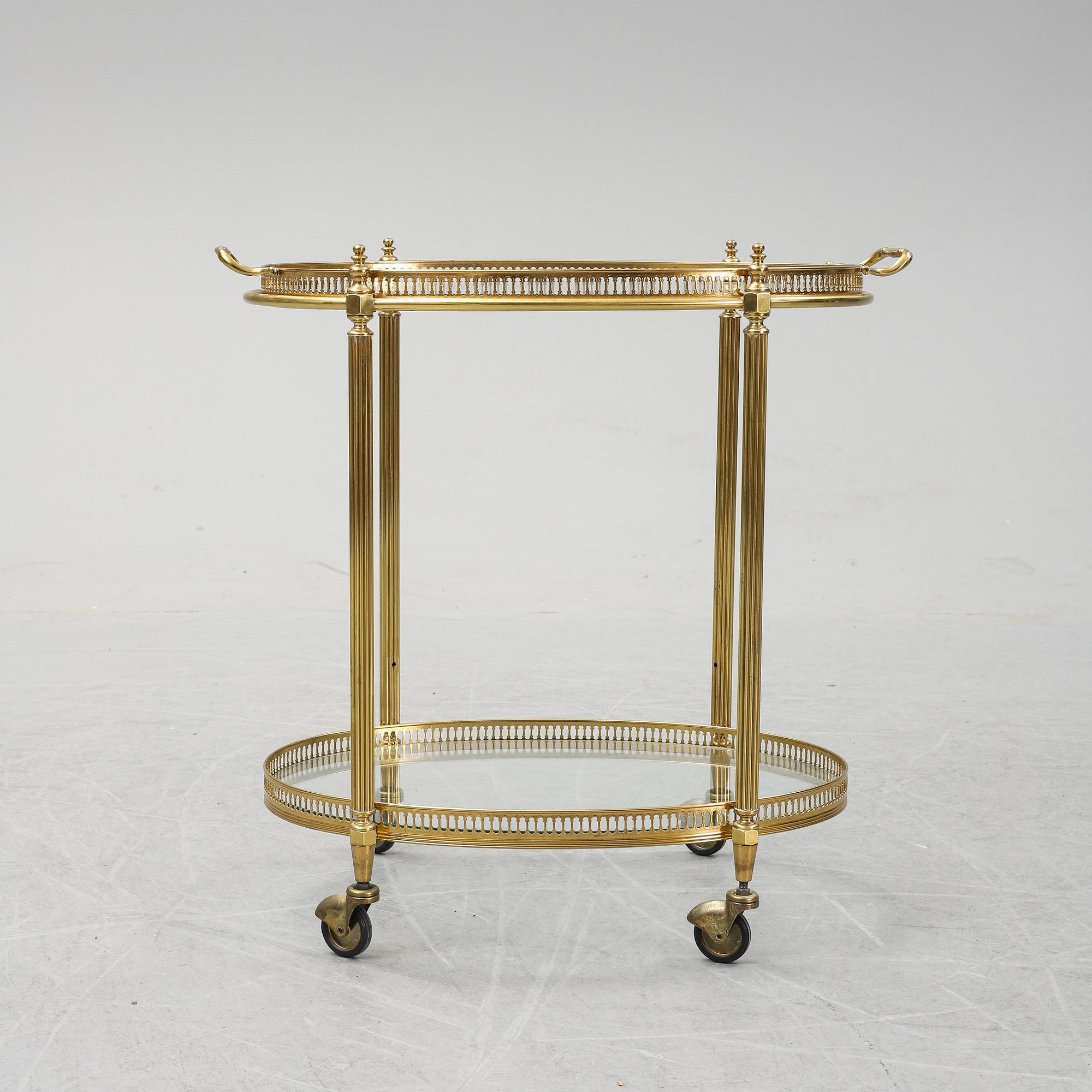 A brass drink trolley, 1960/70's.