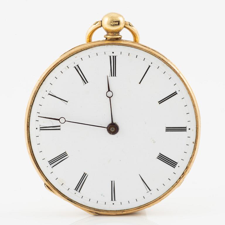 Pocket watch, 18K gold, 41.5 mm.