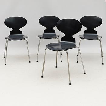STOLAR, 4 st, "Myran", Arne Jacobsen, Fritz Hansen, 1900-talets andra hälft.