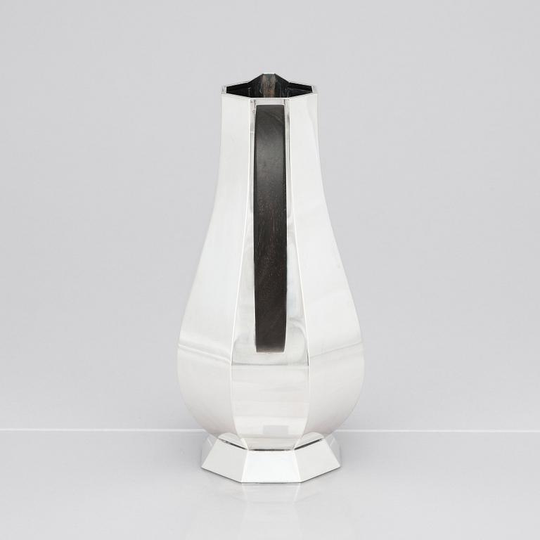 Wiwen Nilsson, a sterling silver pitcher, a 'hot water jug,' Lund, Sweden 1941.