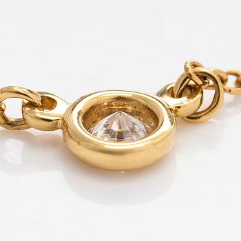 Tiffany & Co, Elsa Peretti, halsband, "Diamonds by the Yard", 18K guld med en briljantslipad diamant.