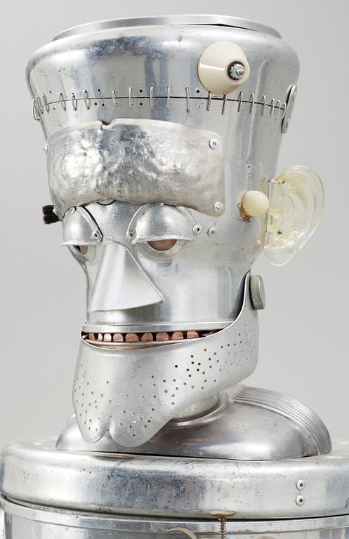 SKULPTUR, metall, glas samt plast, "Frankenstein Robot", Clayton Bailey, 1987.