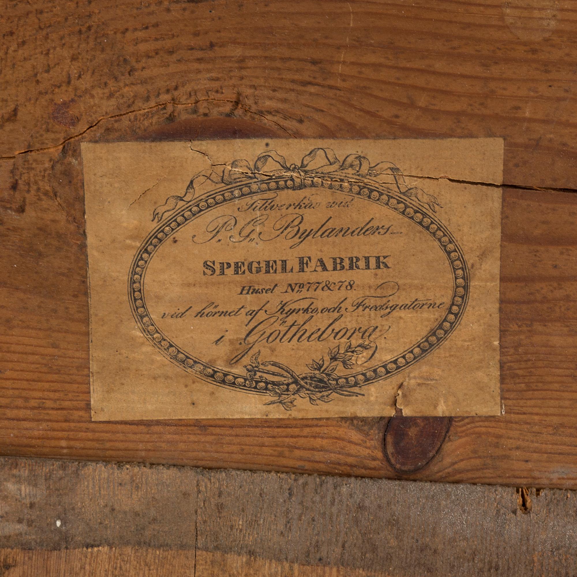 A first half of the 19th century mirror and console table by P G Bylander Göteborg.