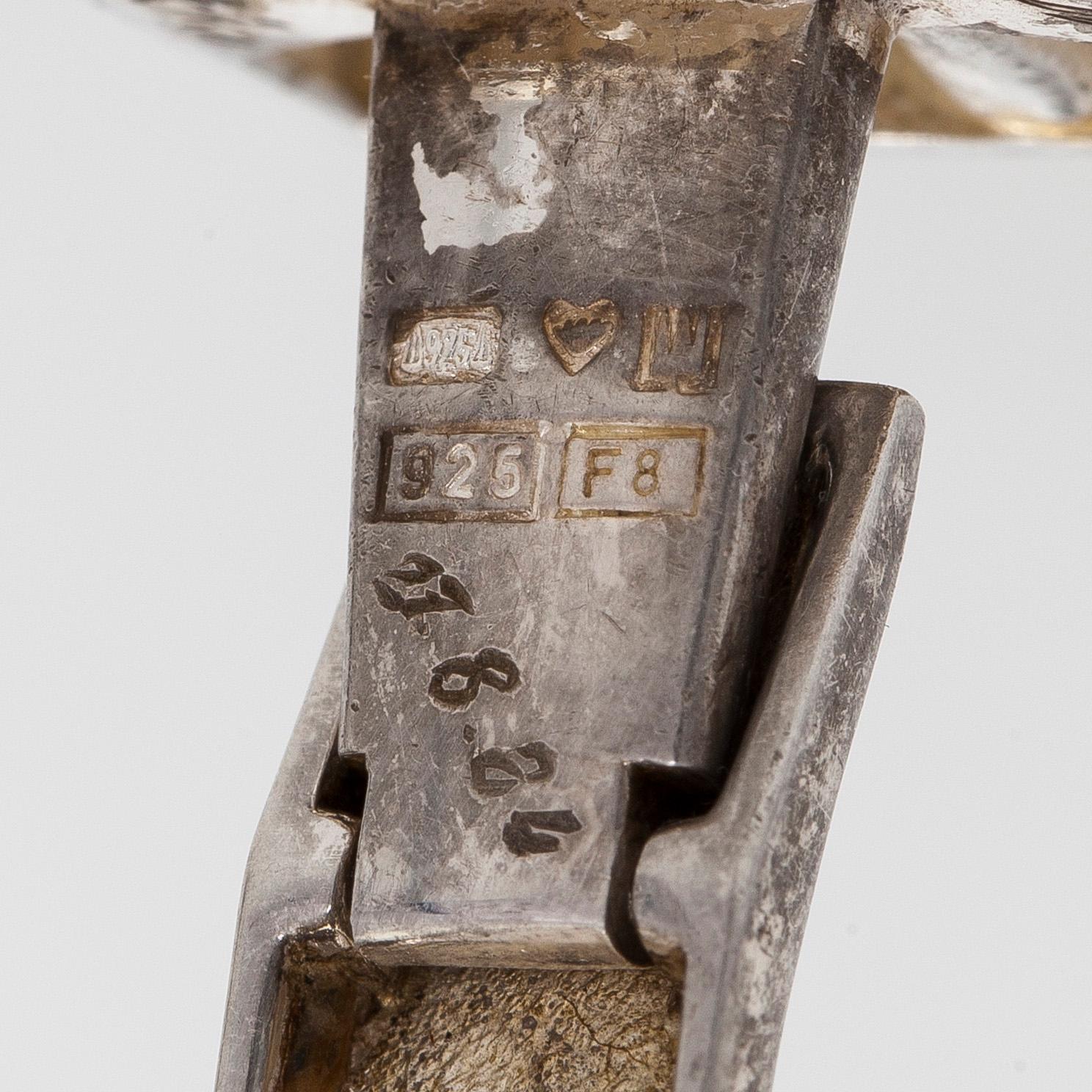 Björn Weckström, cufflinks, "Scenery on Luna", silver, Lapponia 1983.