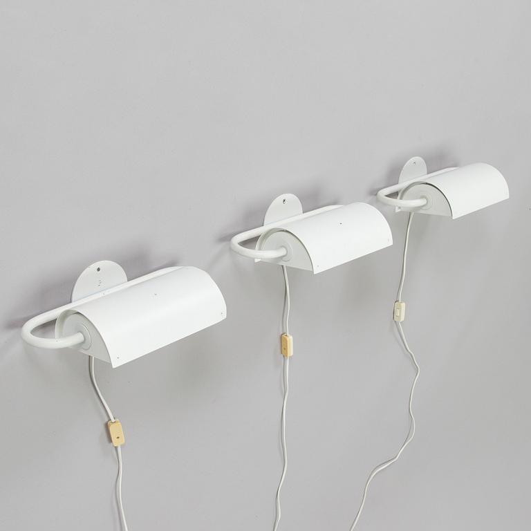 Ben af Schultén,  A set of three 1970s "BS 912" wall lights by Metallimestarit for Artek Finland.