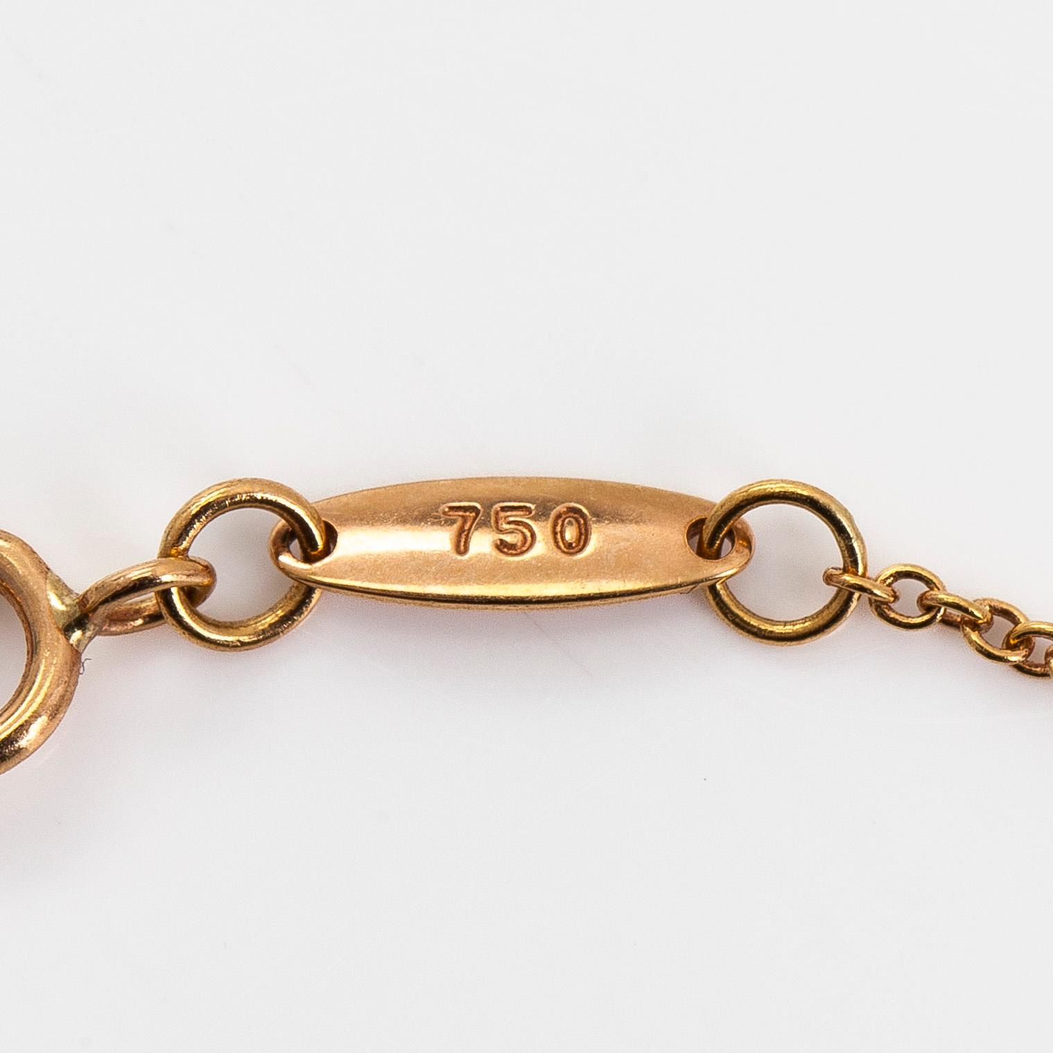 Tiffany & Co, Elsa Peretti, an 18K gold bracelet, 'Diamonds by the Yard', with a diamond approximately 0.08 ct.