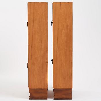 Otto Schulz, a pair of Swedish Modern elm veneered cabinets, Boet, Gothenburg 1940s-50s.