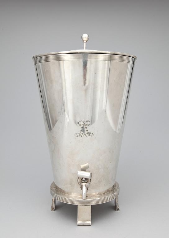 BRÄNNVINSCISTERN, nysilver, art deco, Sylvia Stave, Hallbergs, 1930-tal.