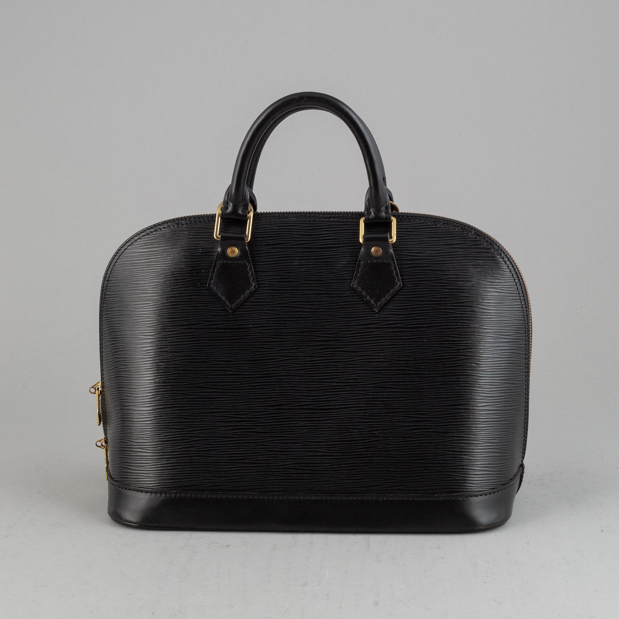 A Black Epi Leather 'Alma' Handbag.