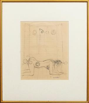 MAX WALTER SVANBERG, a signed ink drawing.