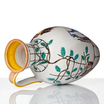 Wilhelm Kåge, a faience vase with handle, Gustavsberg Studio, Sweden, 1942.