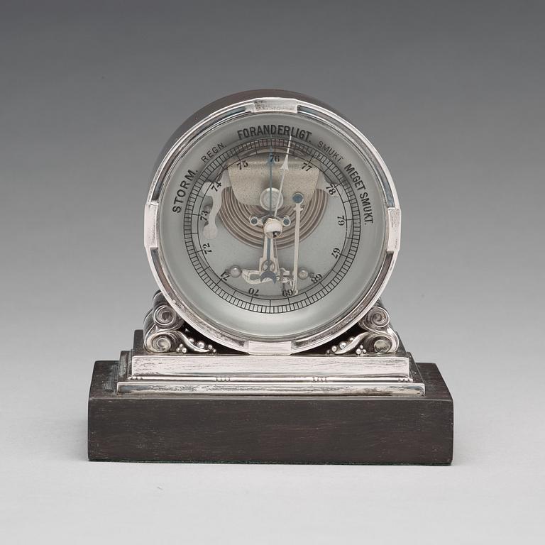 Johan Rohde, a sterling barometer for Georg Jensen, Copenhagen 1925-32, design nr 596.