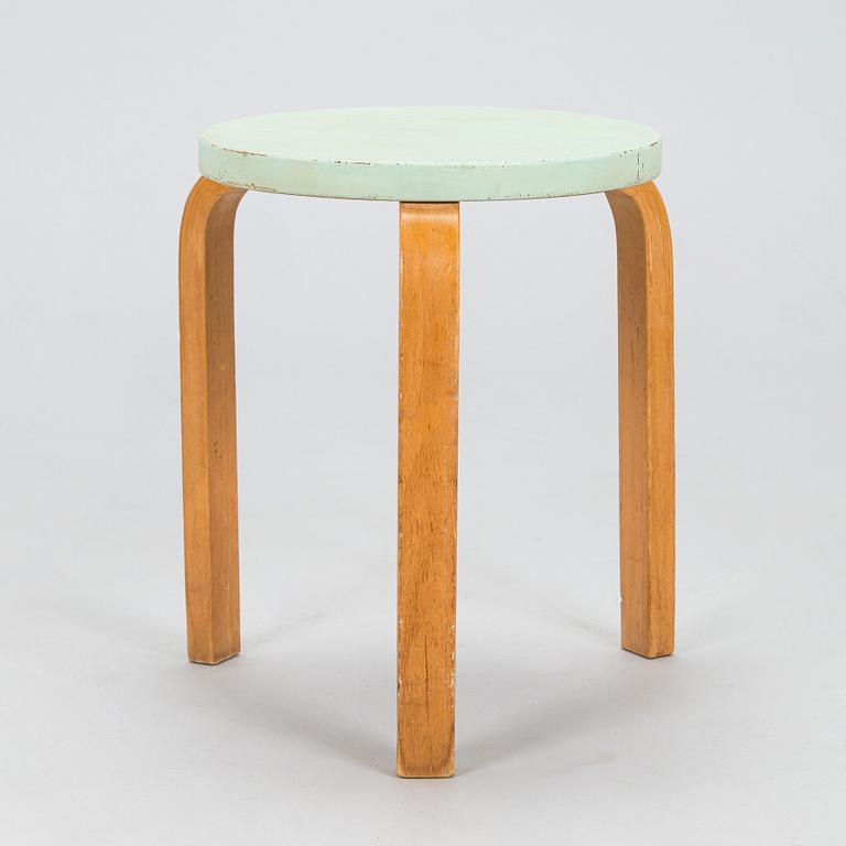 Alvar Aalto, a mid 20th century '60' stool for O.Y. Huonekalu- ja Rakennustyötehdas A.B.