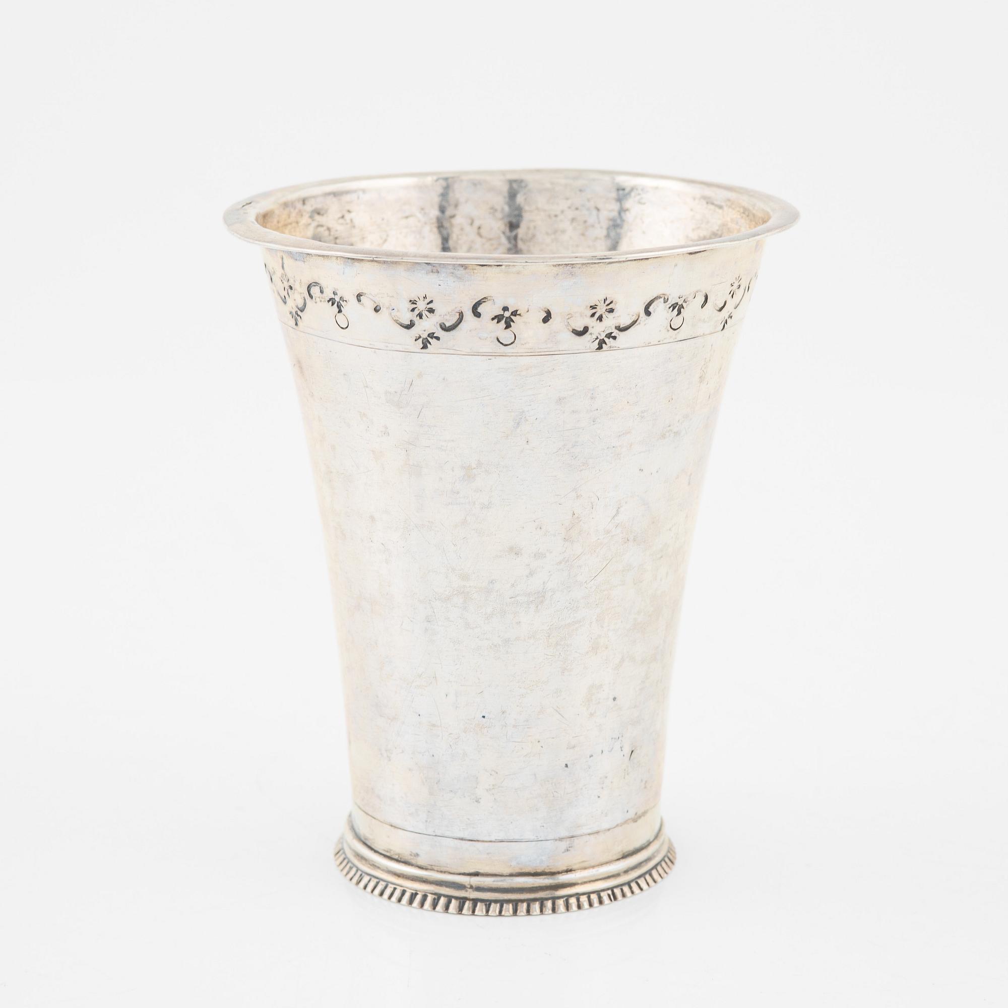 Petter Lund, bägare, silver, Stockholm 1769.