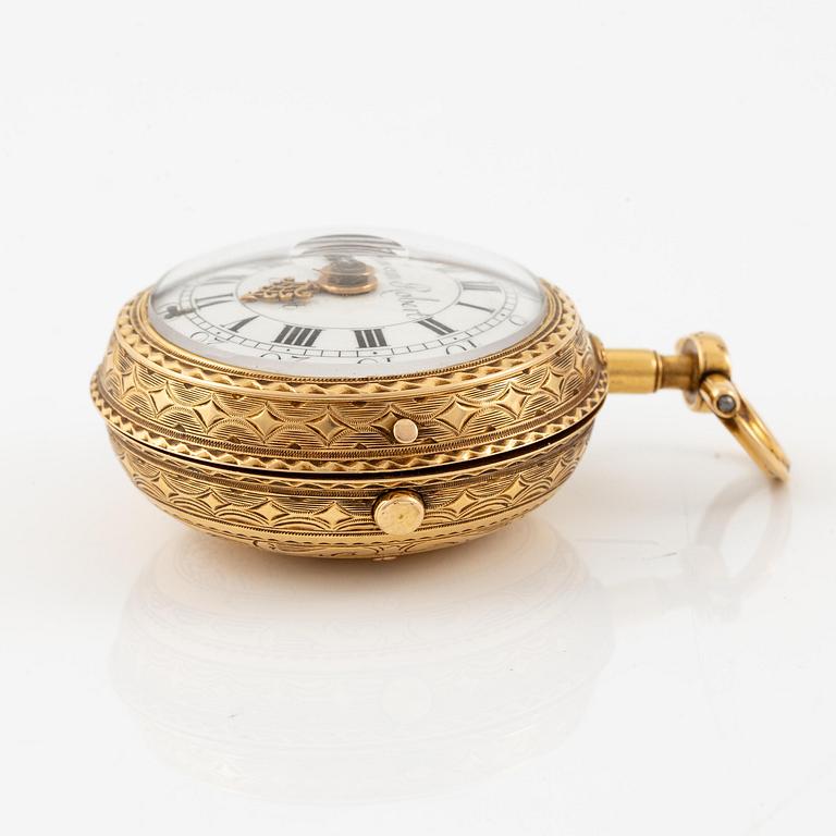 An 18k twin-case pocket watch by Jean-Robert Soret (master in Geneva, fl. ca. 1760-1791).