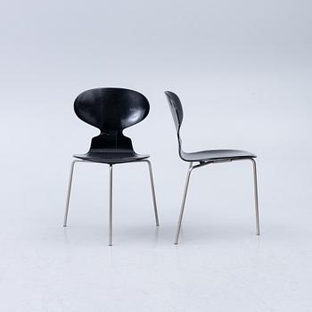 Arne Jacobsen, Stolar, 4 st, "Myran", Fritz Hansen, Danmark 1950/60-tal.